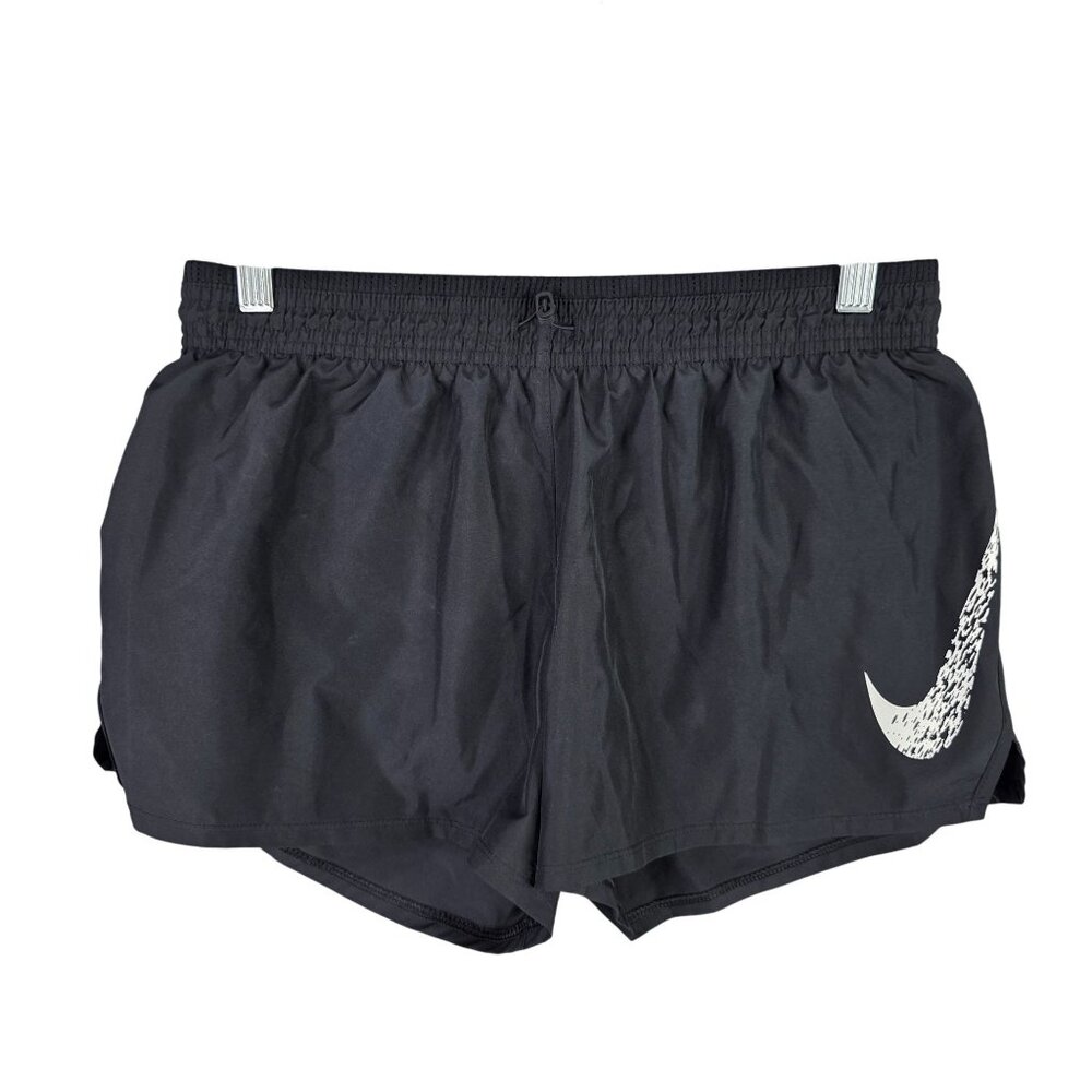 Womens Nike Black Dri-Fit Running Shorts Lined 4" Inseam Polyester Stretch M